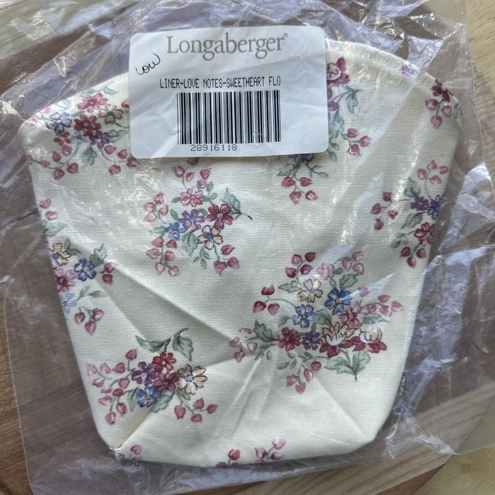 Longaberger 2001 Sweetheart Love Notes Basket Floral Bouquet Liner #28916118 NEW